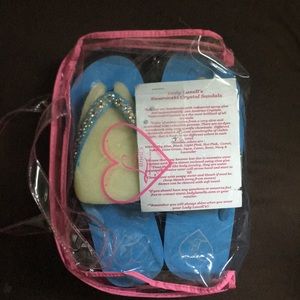 Swarovski Crystals Lady Lanelle Flip Flops-Size 9